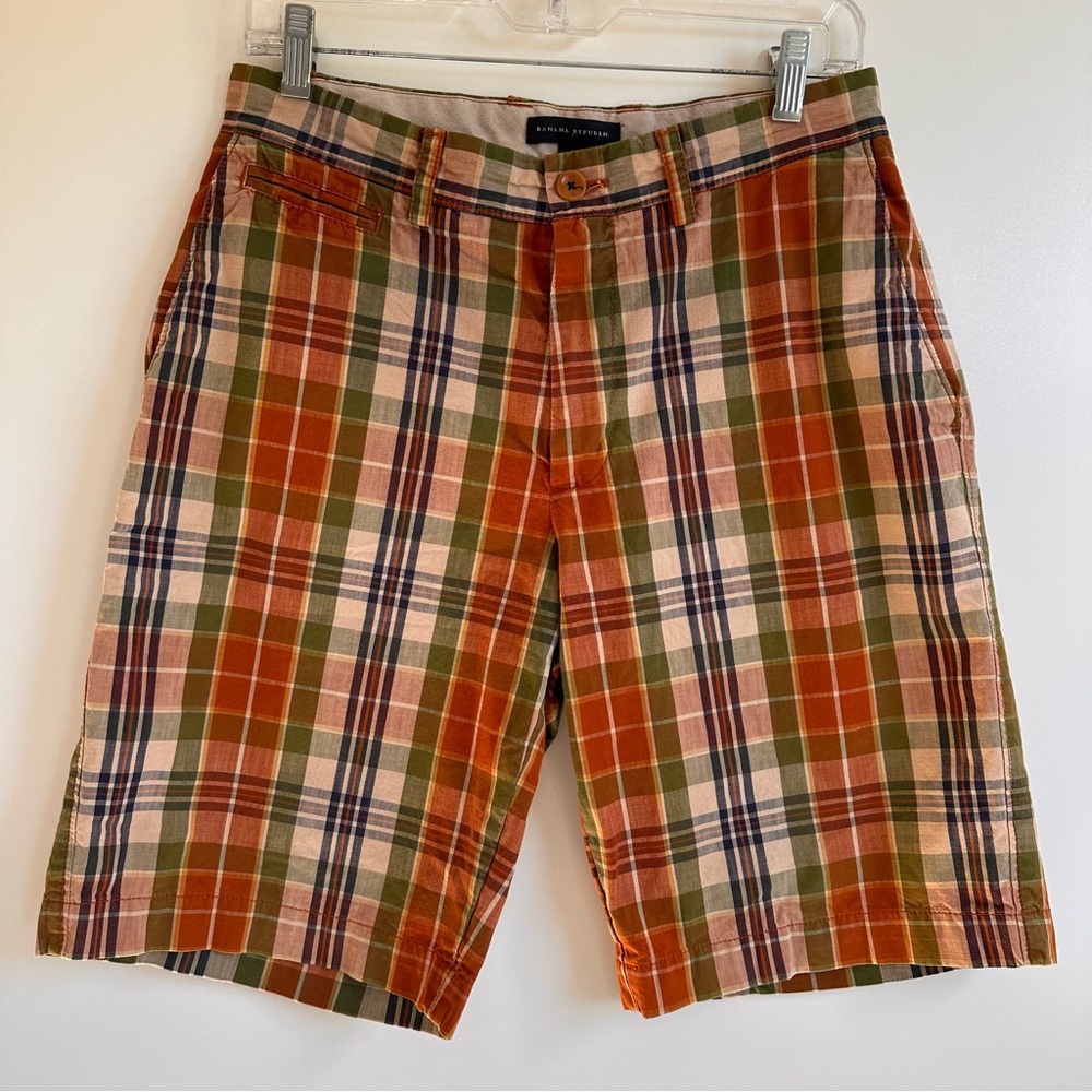 Banana Republic Madras Plaid Shorts Men’s 31 Preppy Classic